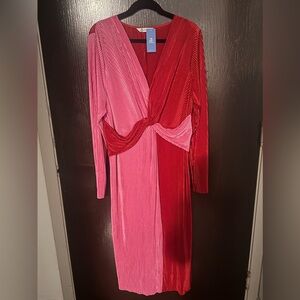 Elegant Pink and Red Women's Dress
